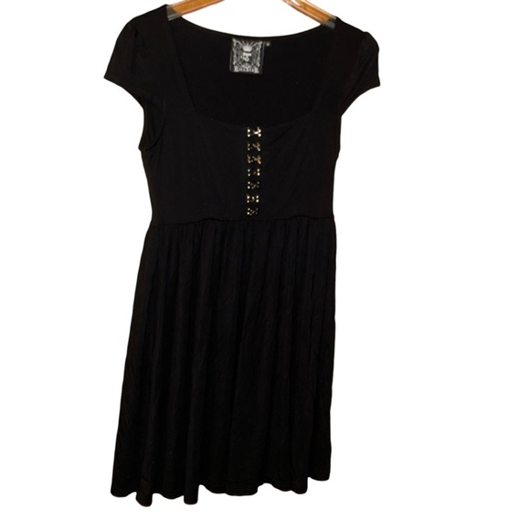 Killstar PUNK-TURED BABYDOLL Black stretch DRESS Goth size Small S - Picture 1 of 5